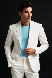 Mens Don Johnson Miami Vice White Suit Costume